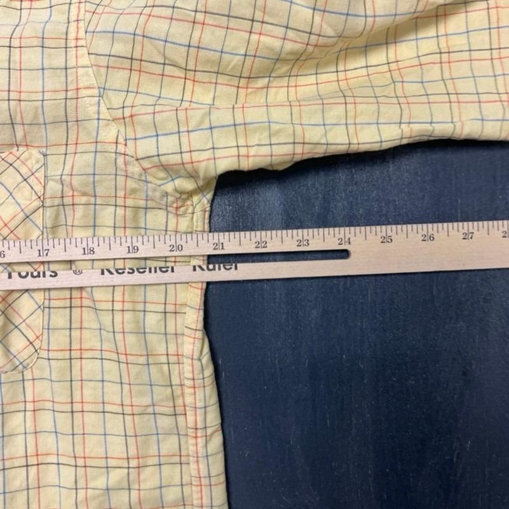 Vintage Shapley Mack Button Up Shirt Mens Medium Yellow 1940s Long Sleeve - Picture 5 of 7
